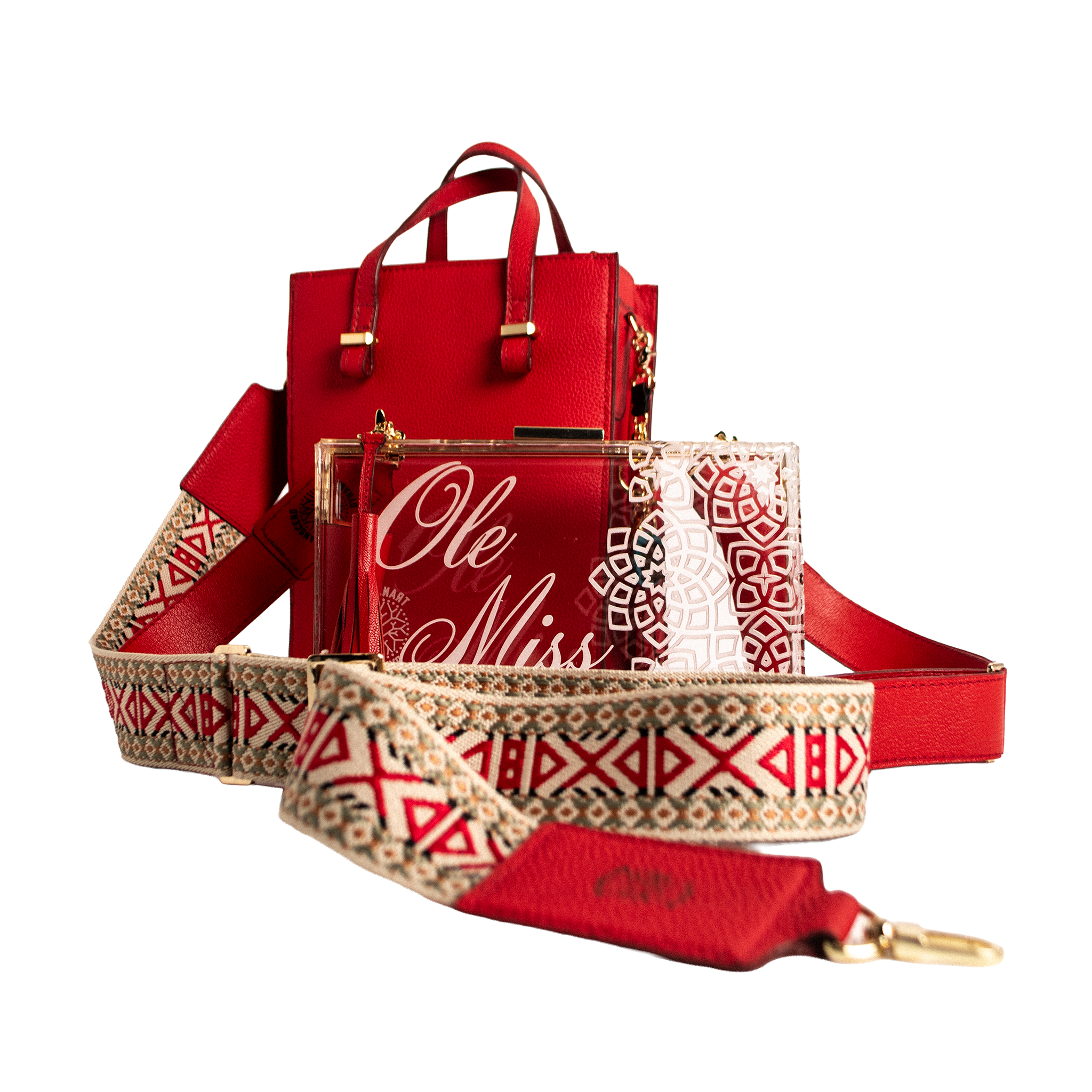 Solstice Heritage Strap - Ruby Geometric
