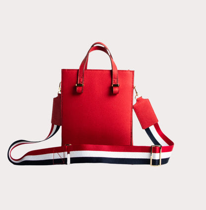 where to buy red white and blue striped handbag strap with gold hardware