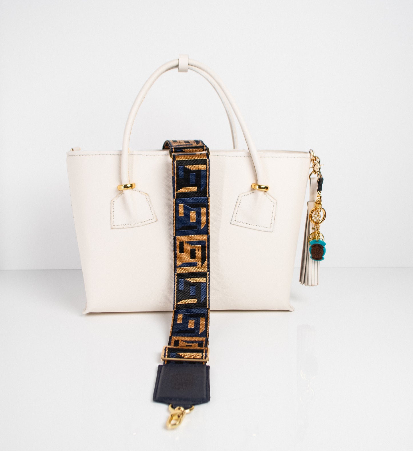 Marinho blue handbag strap for shoulder bag with French leather