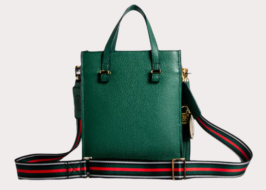 #GreenLeatherHandbagWithGoldHardware
