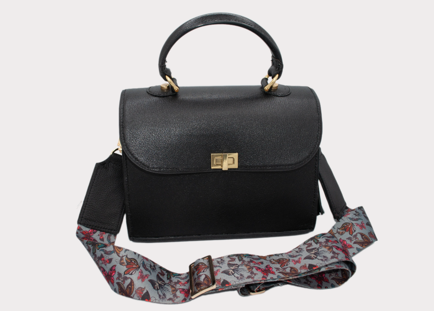 Lili Black Leather Handbag